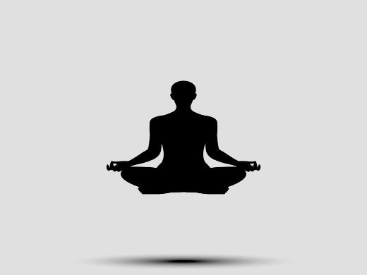 Meditation pose drawing - yogi in pose hovering above the ground | TRIBE Yoga