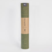 Earth.Me 4mm Long Yoga Mat - Olive - vertically rolled | TRIBE Yoga