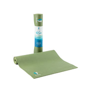 ReGen 5mm Yoga Mats - Sage - rolled vertical & partially unfurled | TRIBE Yoga
