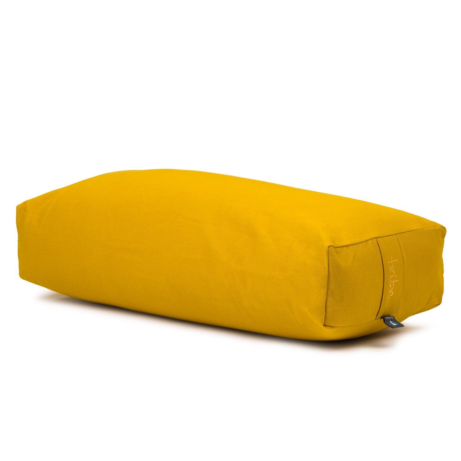 Rectangular Bolster - Organic Cotton Cover - Gold - 45 degrees angle | TRIBE Yoga