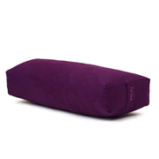 Rectangular Bolster - Organic Cotton Cover Henna Print Design - Grape - 45 degrees angle | TRIBE Yoga