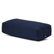 Rectangular Bolster - Organic Cotton Cover - Navy - 45 degrees angle | TRIBE Yoga