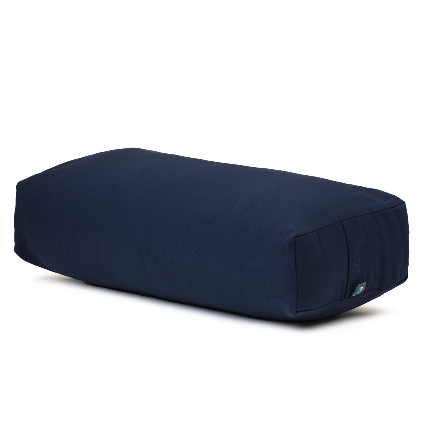 Rectangular Bolster - Organic Cotton Cover - Navy - 45 degrees angle | TRIBE Yoga