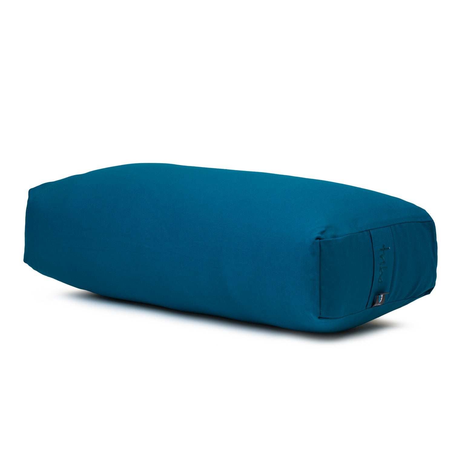 Rectangular Bolster - Organic Cotton Cover - Ocean Depths - 45 degrees angle | TRIBE Yoga
