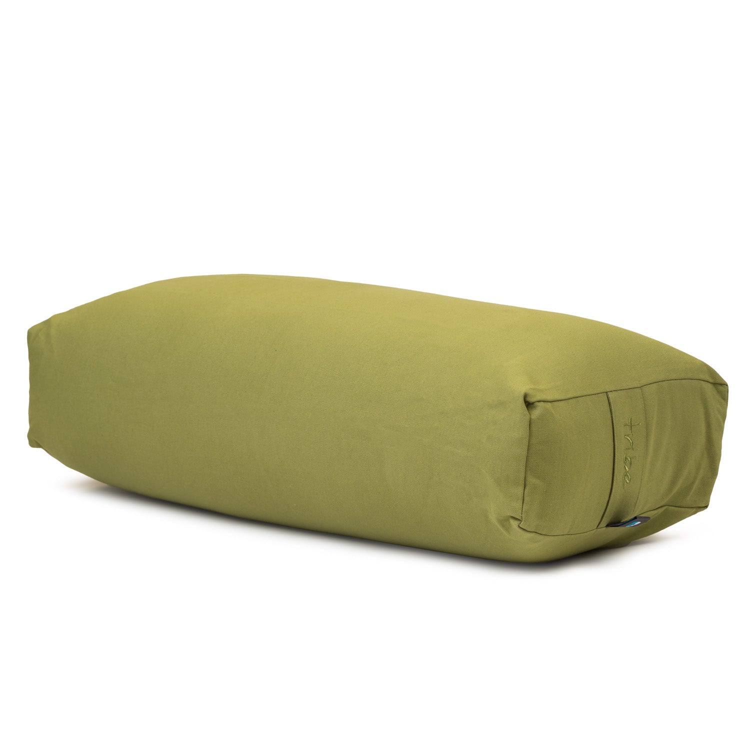 Rectangular Bolster - Organic Cotton Cover - Olive - 45 degrees angle | TRIBE Yoga