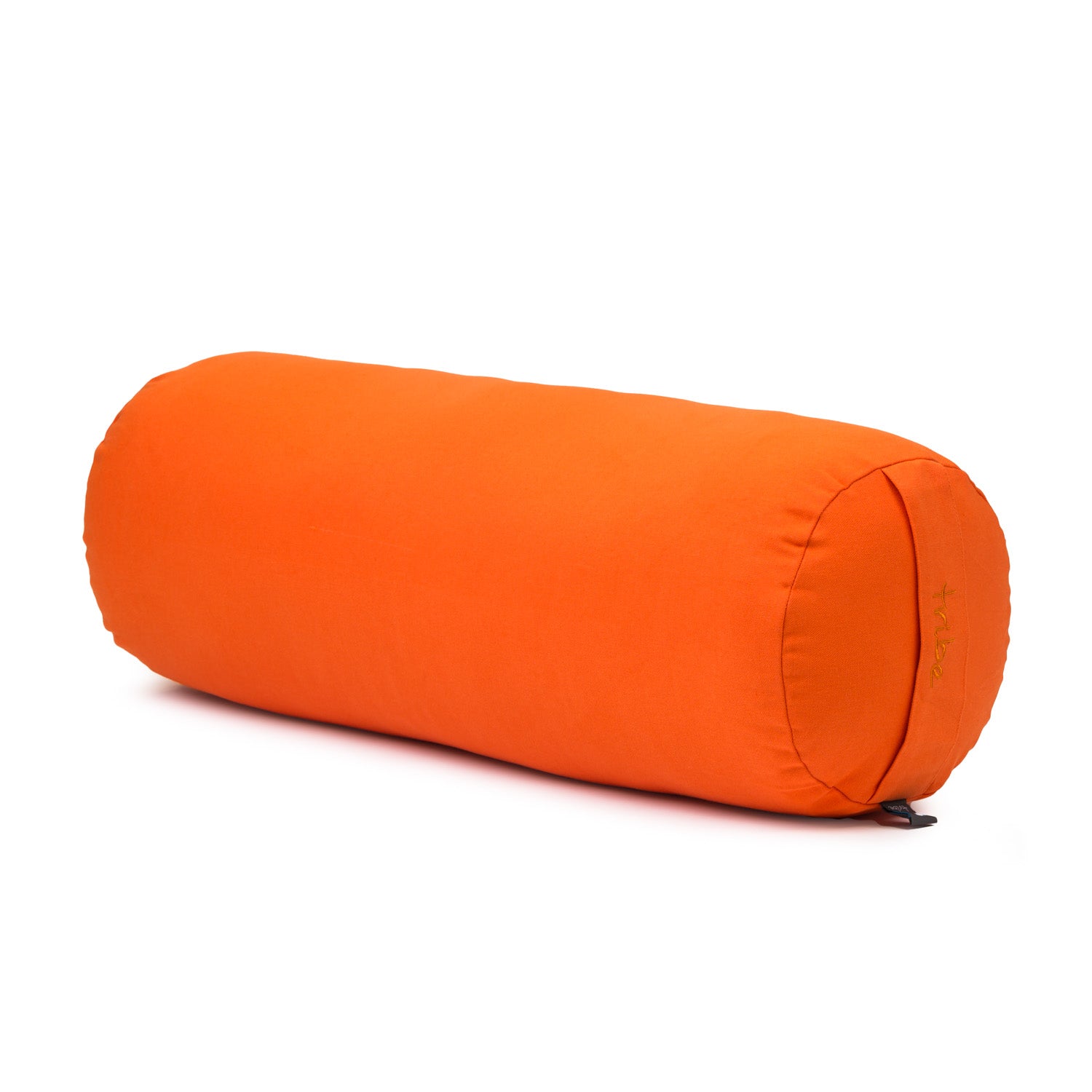 Round Bolster - Organic Cotton Cover - Mandarin - 45 degrees angle | TRIBE Yoga