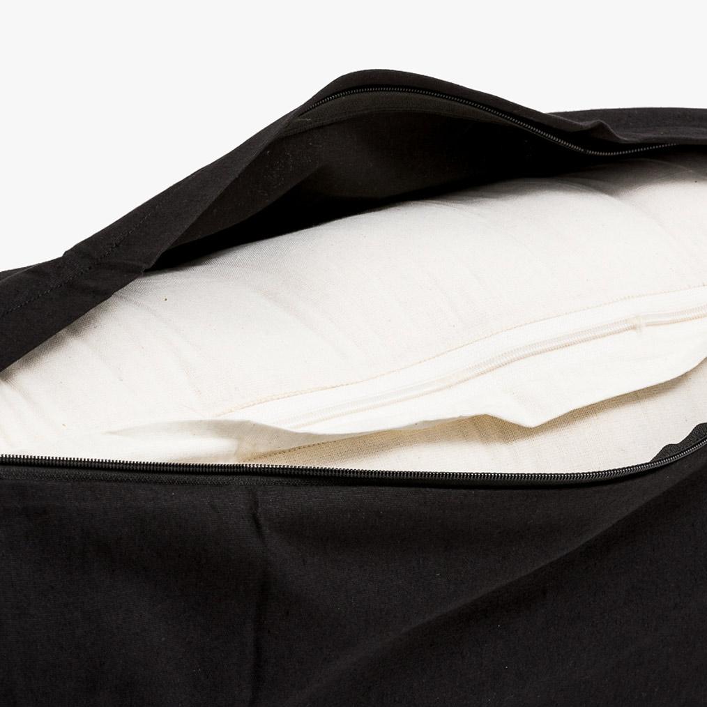 Round Bolster - Cosmos - unzipped outer cover showing inner cover | TRIBE Yoga