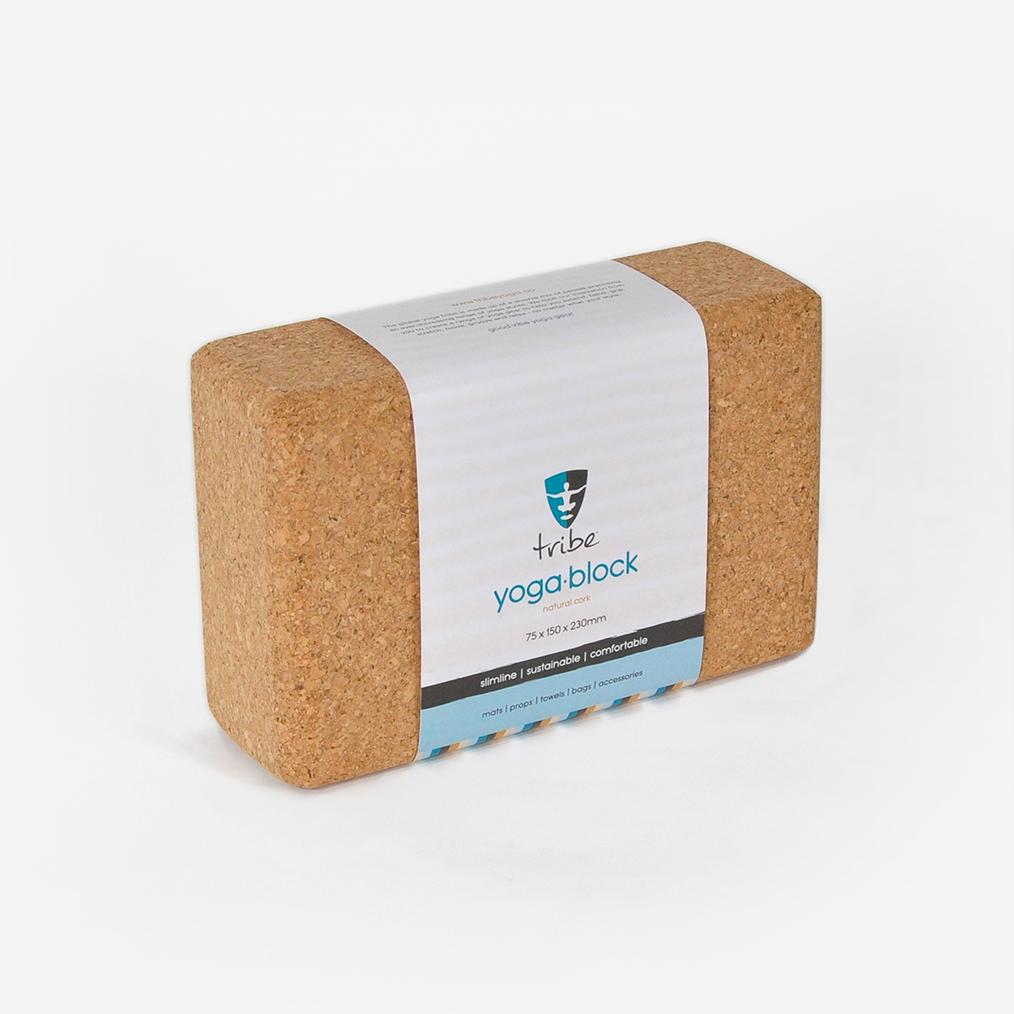 Cork Block Slim in wrapper | TRIBE Yoga