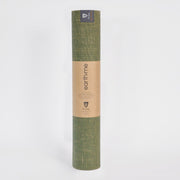 Earth.Me 4mm Yoga Mat, Olive Colour, vertically rolled | TRIBE Yoga