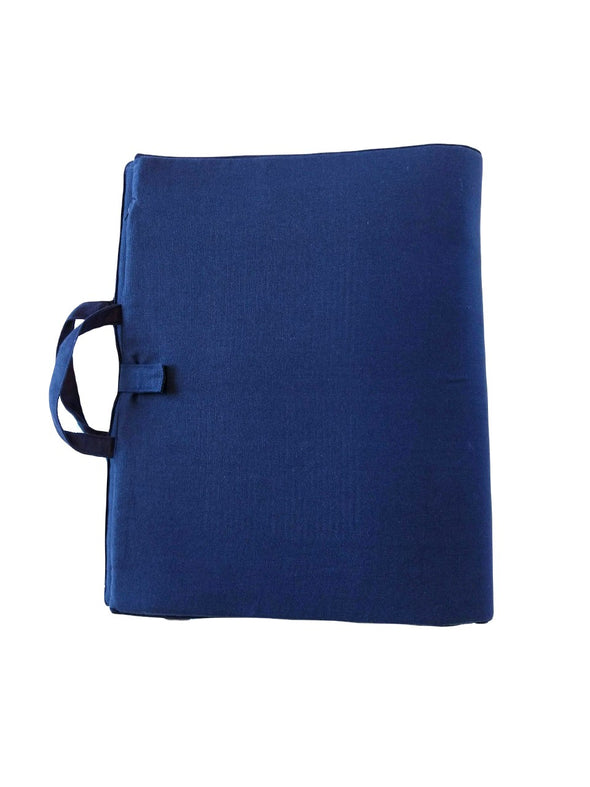 Acupressure Mat - Navy - folded in half, showing carry handles | TRIBE Yoga