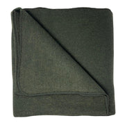 ReGen Wool Blanket - Olive - Folded square with corner turned over | TRIBE Yoga