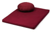 Zabuton Meditation Mat paired with a Zafu Meditation Cushion - Maroon | TRIBE Yoga