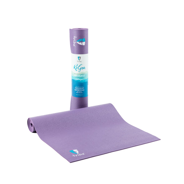 ReGen 5mm Yoga Mats - Purple Sage - rolled vertical & partially unfurled | TRIBE Yoga