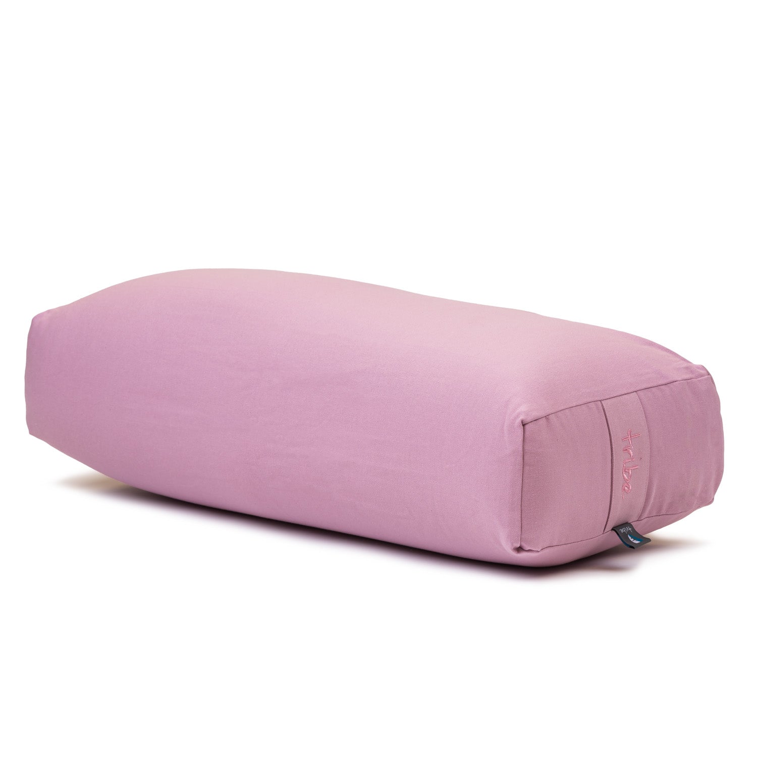 Rectangular Bolster - Organic Cotton Cover - Dawn Pink - 45 degrees angle | TRIBE Yoga