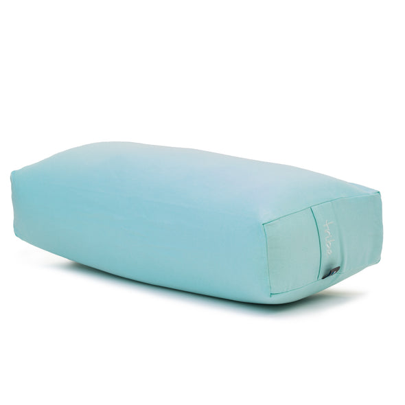 Rectangular Bolster - Organic Cotton Cover - Soothing Sea - 45 degrees angle | TRIBE Yoga