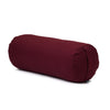 Round Bolster - Organic Cotton Cover - Maroon - 45 degrees angle | TRIBE Yoga
