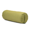 Round Bolster - Organic Cotton Cover - Olive - 45 degrees angle | TRIBE Yoga