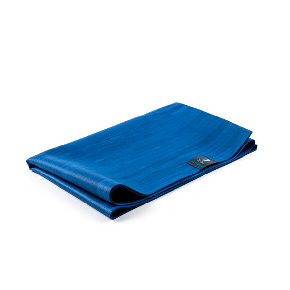 Wanderer Travel Yoga Mat - Blue Marbled - folded | TRIBE Yoga
