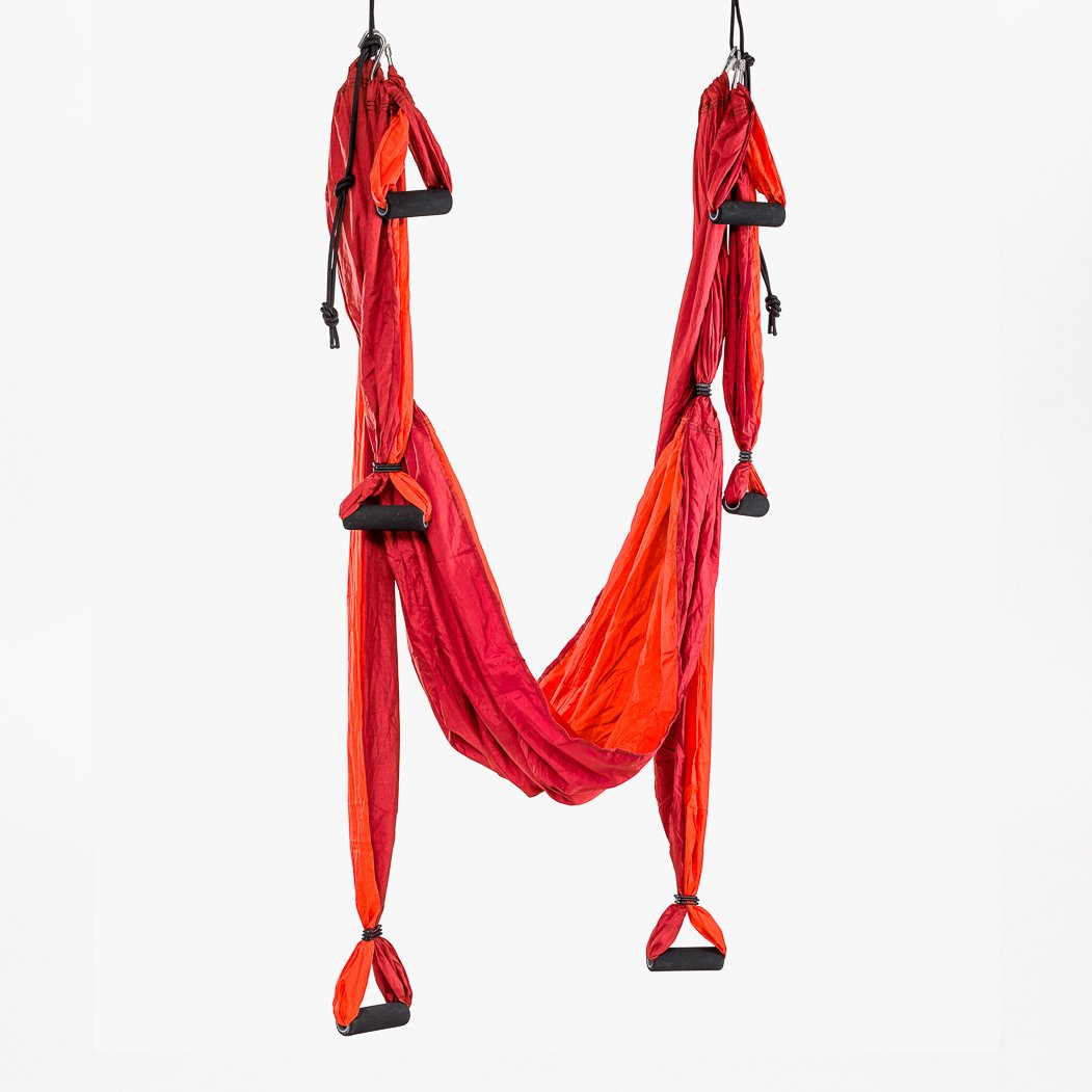 Aerial Yoga Swing - Red - suspended - TRIBE | Eco Yoga Store