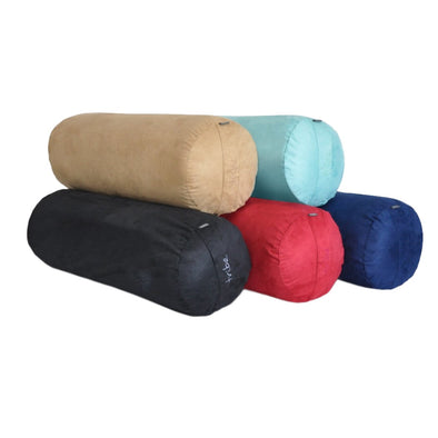 Round Bolsters - group shot of Taupe, Pacific, Cosmos, Cherry, Navy | TRIBE Yoga