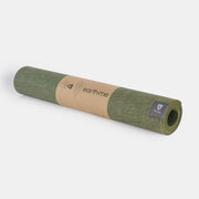 Earth.Me 4mm Yoga Mat, Olive Colour, horizontally rolled | TRIBE Yoga