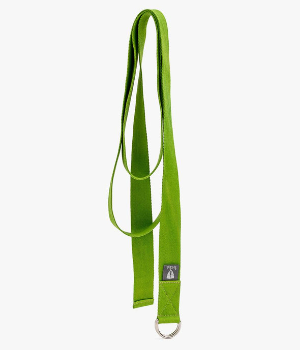 Cotton Strap - Lime - Unrolled | TRIBE Yoga