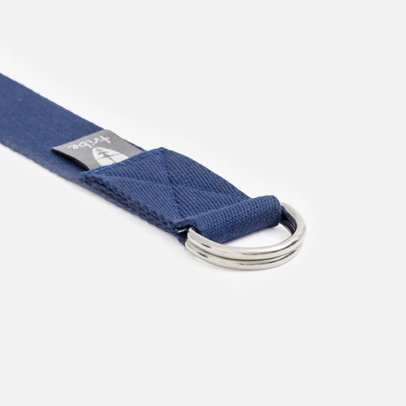 Cotton Strap - Navy - close-up of D rings | TRIBE Yoga